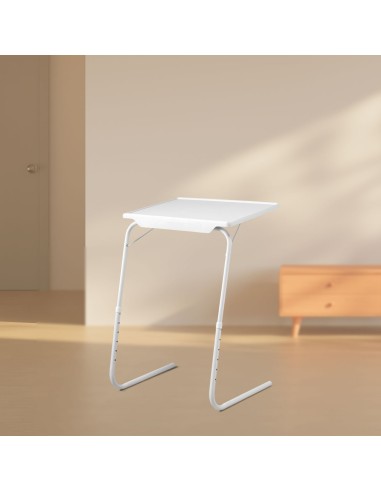 Table auxiliaire pliante réglable de blanc avec...