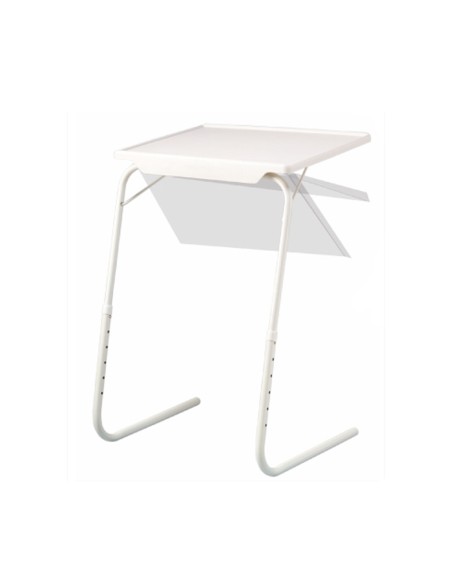 WHITE ADJUSTABLE FOLDING AUXILIARY TABLE WITH HEIGHT AND ADJUSTABLE ANGLE