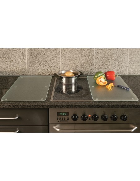 Set von 2 Platten deckt temperierte Glaskeramikkeramik ab