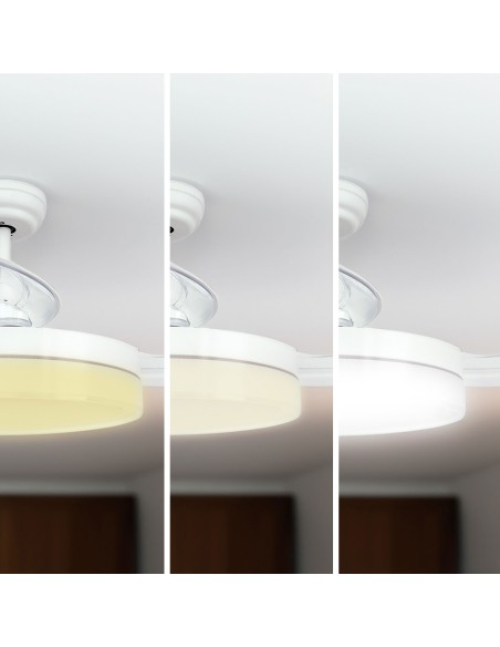 Deckenventilator mit leichten und zurückziehbaren Klingen