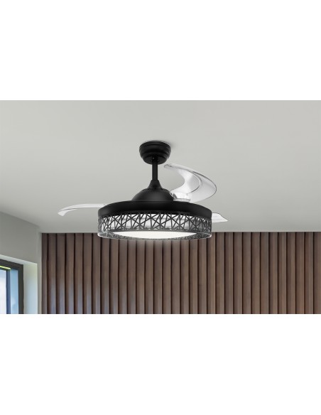 Ventilatore a soffitto con lame leggere e retrattili