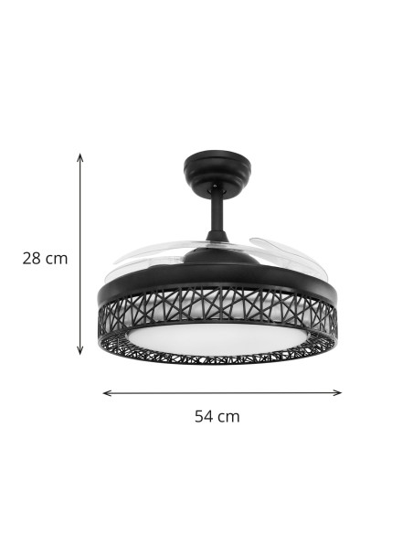 Ventilatore a soffitto con lame leggere e retrattili