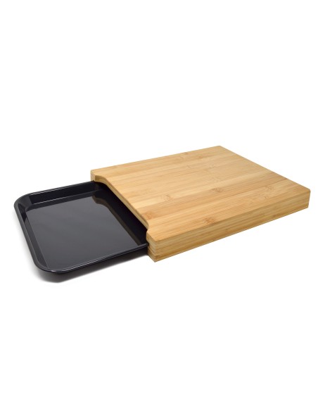 Placa de corte Bambu com bandeja 2