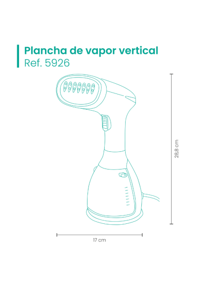 Ferro vertical de vapor com depósito removível