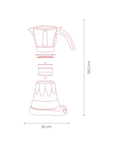 Elektrisk italiensk kaffemaskine 6 krus