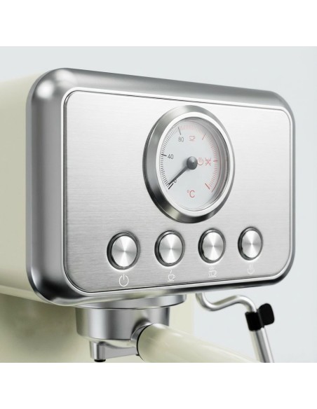 Retro Espresso-Kaffeemaschine 15-Bars mit Wechselkaution 1.7l
