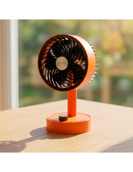 VENTILADOR DE MESA RECARGABLE USB NARANJA 5” CON... 2