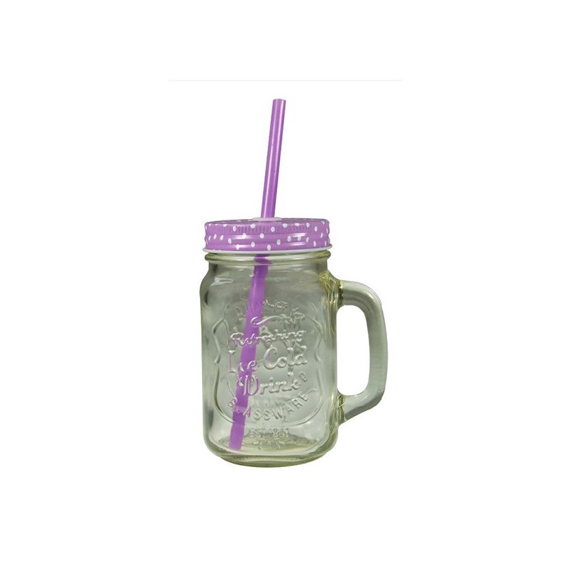 JARRA DE CRISTAL CON PAJITA