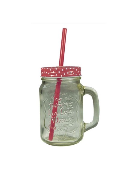 MASON JAR MUG WITH STRAW
