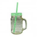MASON JAR MUG WITH STRAW