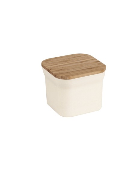 BOTE FIBRA DE BAMBÚ 11,6*11,6*9,6cm BEIGE