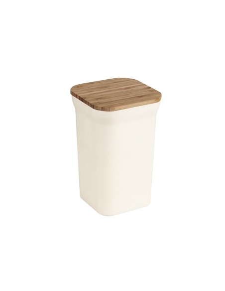 RECIPIENTE  DE FIBRA DE BAMBÚ 11,6*11,6*18,5cm BEIGE