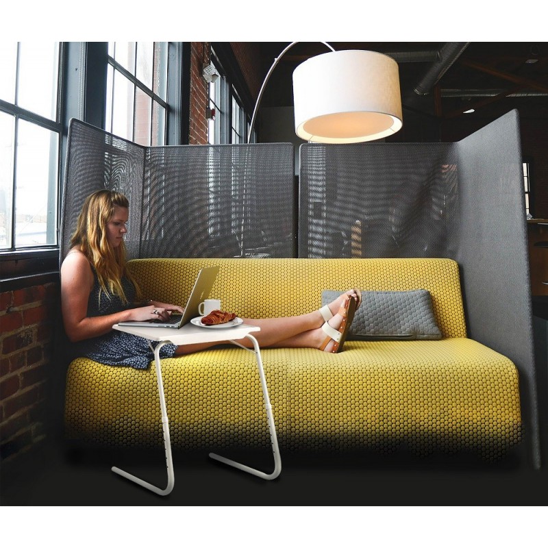 WHITE ADJUSTABLE FOLDING AUXILIARY TABLE WITH...