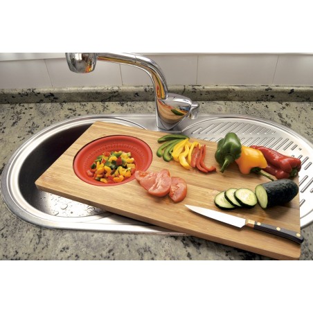 Placa de corte com escorredor para pia