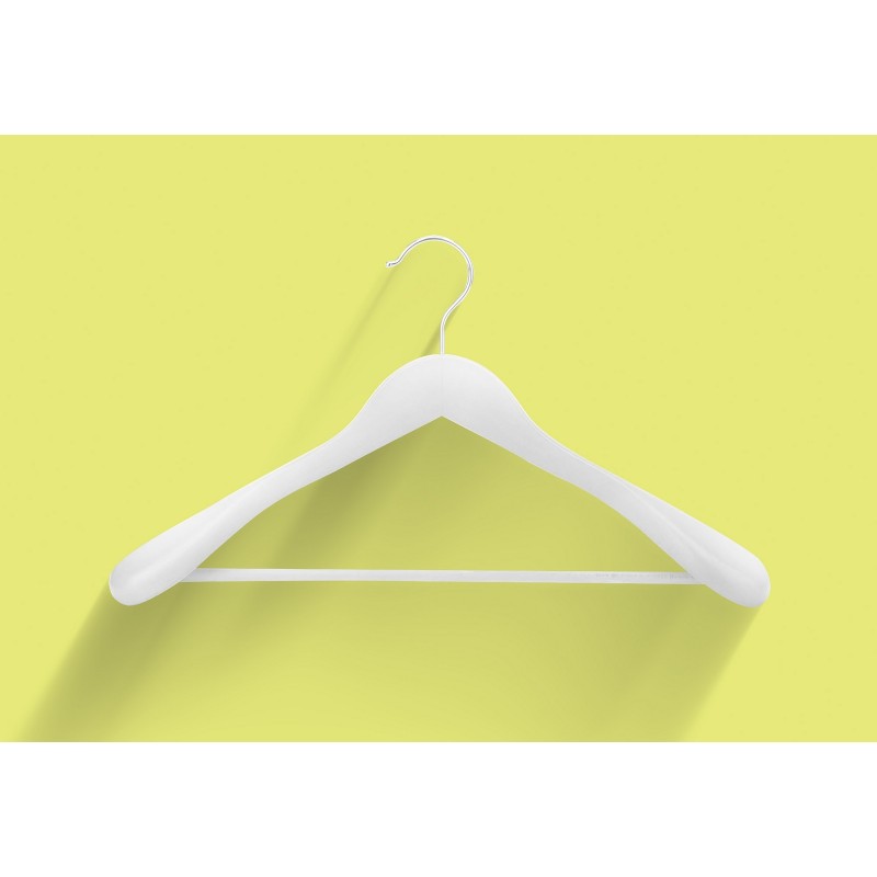 PACK DE 14 PERCHAS DE MADERA BLANCA PARA TRAJE