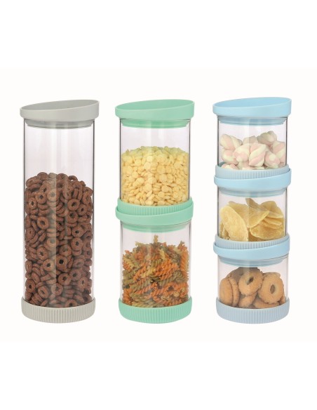 LOT DE 3 POTS EN VERRE ET SILICONE