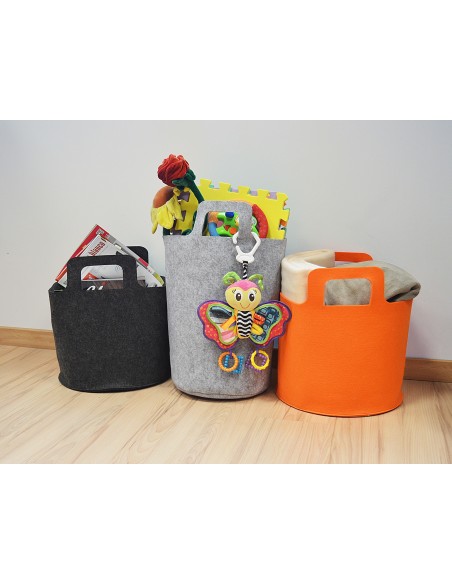 CESTA DE FIELTRO GRIS