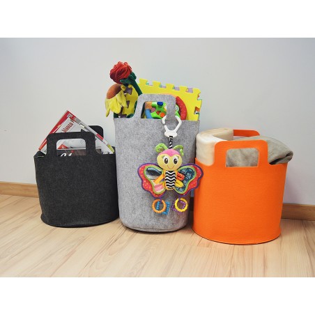 CESTA DE FIELTRO GRIS