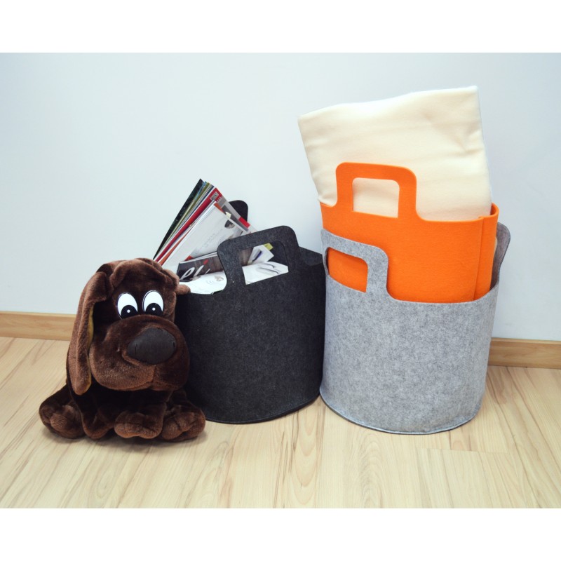 CESTA DE FIELTRO GRIS