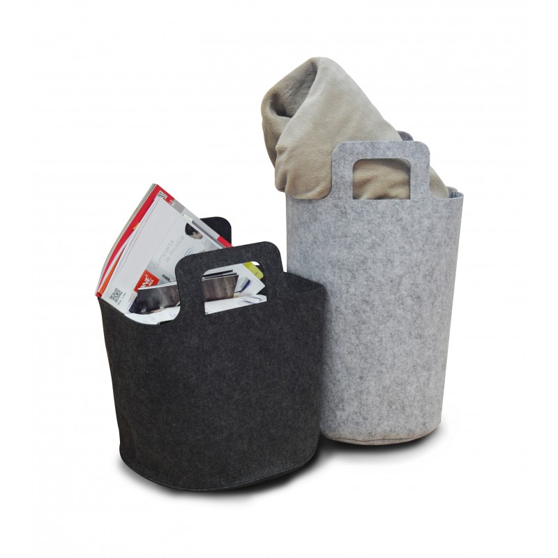 Donkergrijs vilt manden of gekleurd pack