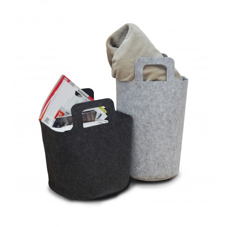 Donkergrijs vilt manden of gekleurd pack