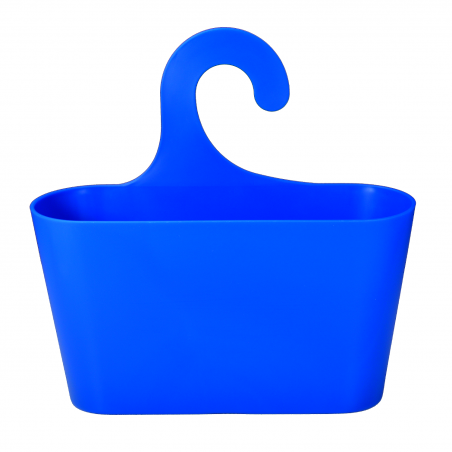 Two blue shower organizers