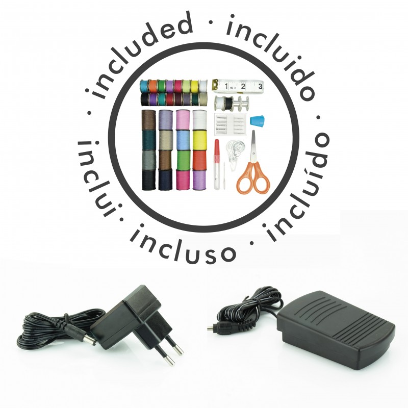 MÁQUINA DE COSER PORTÁTIL CON 48 ACCESORIOS,...