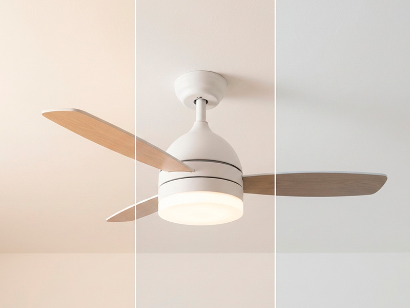 ventilador techo led con tres tonos de luz