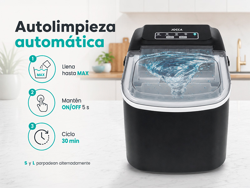 máquina de hielo con autolimpieza