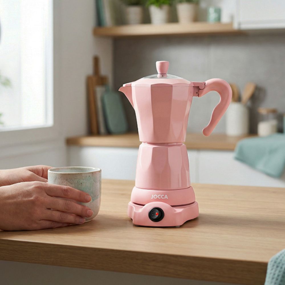 cafetera italiana rosa jocca