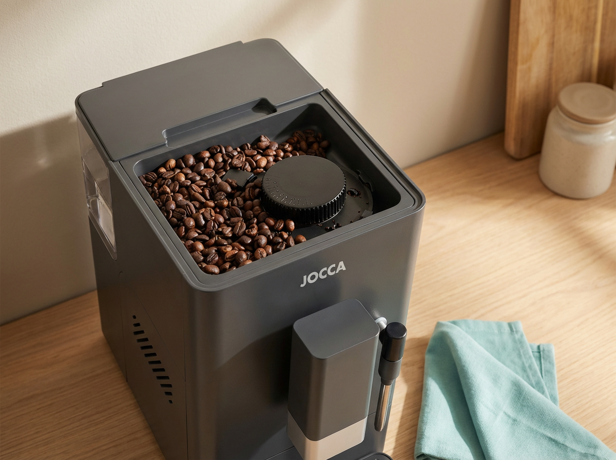 Cafetera automática con molinillo cónico integrado y 15 niveles de molienda