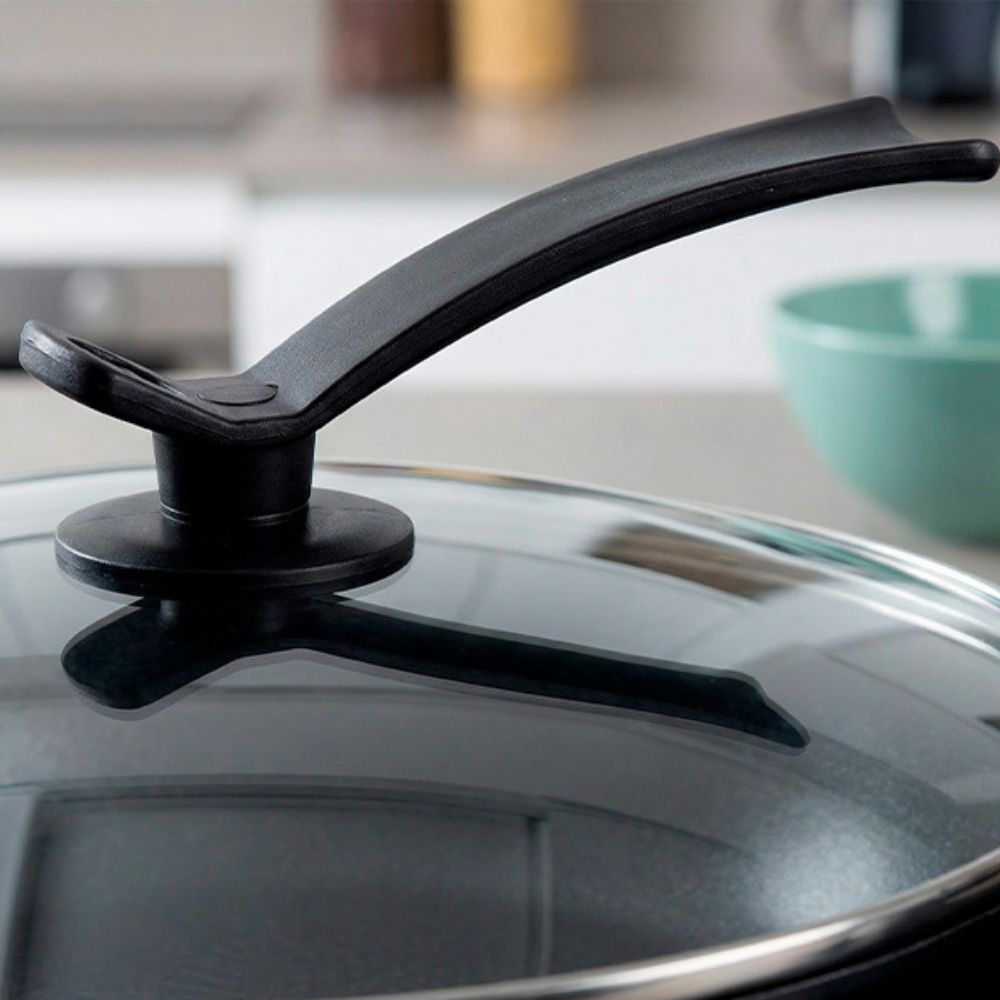 wok con tapa de cristal