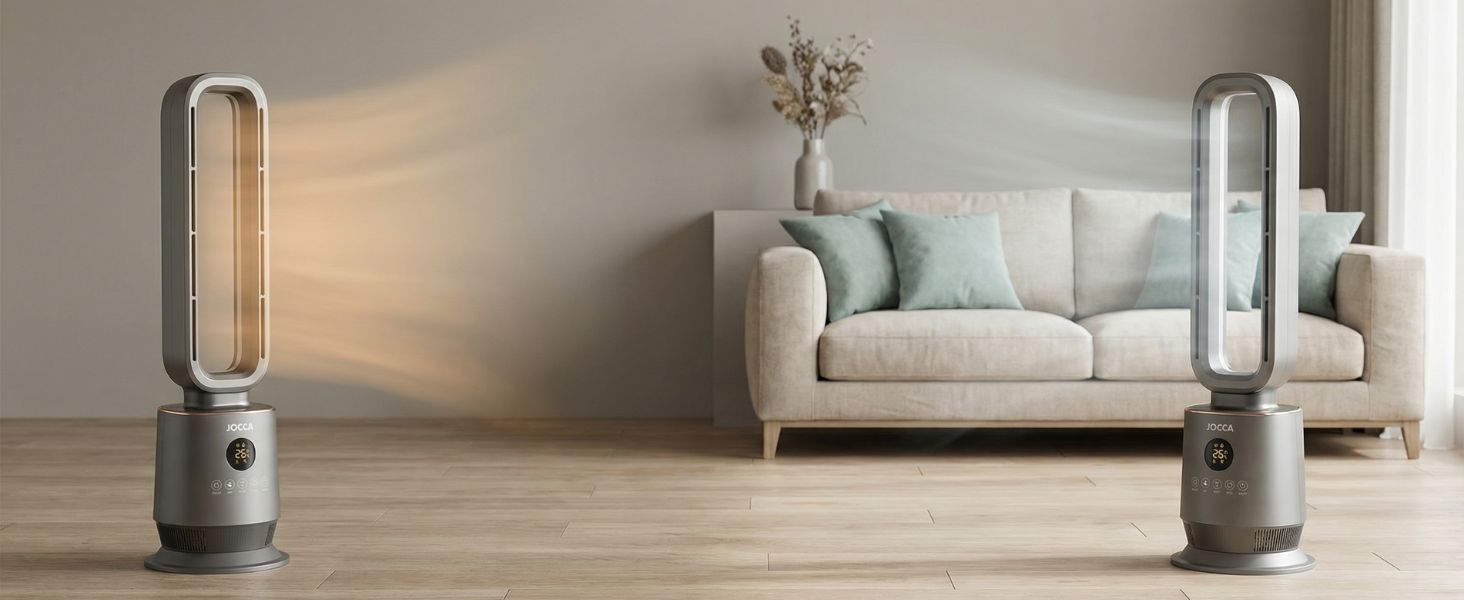 calefactor de aire caliente y frio con luz led