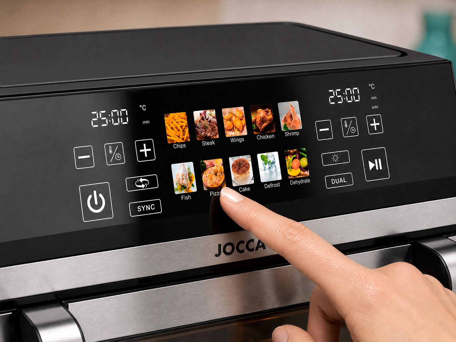 freidora de aire dual digital con programas automáticos