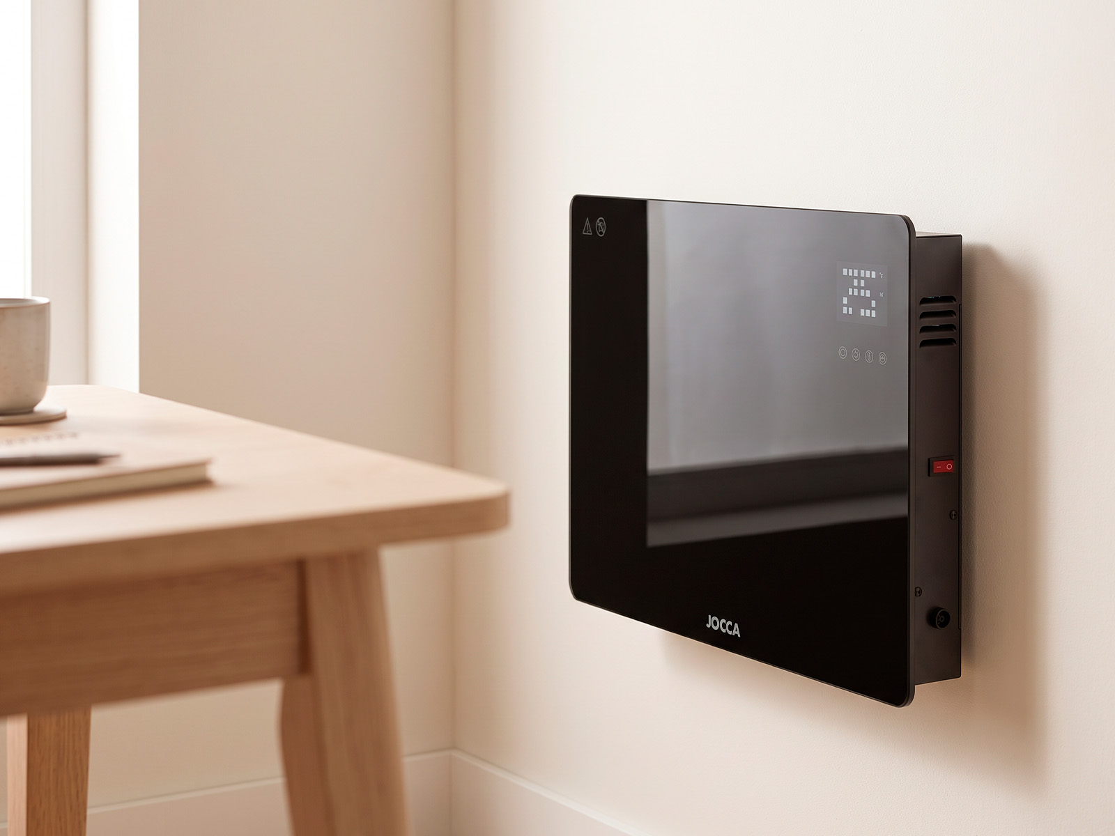 Panel táctil LED de convector eléctrico JOCCA con temperatura regulable