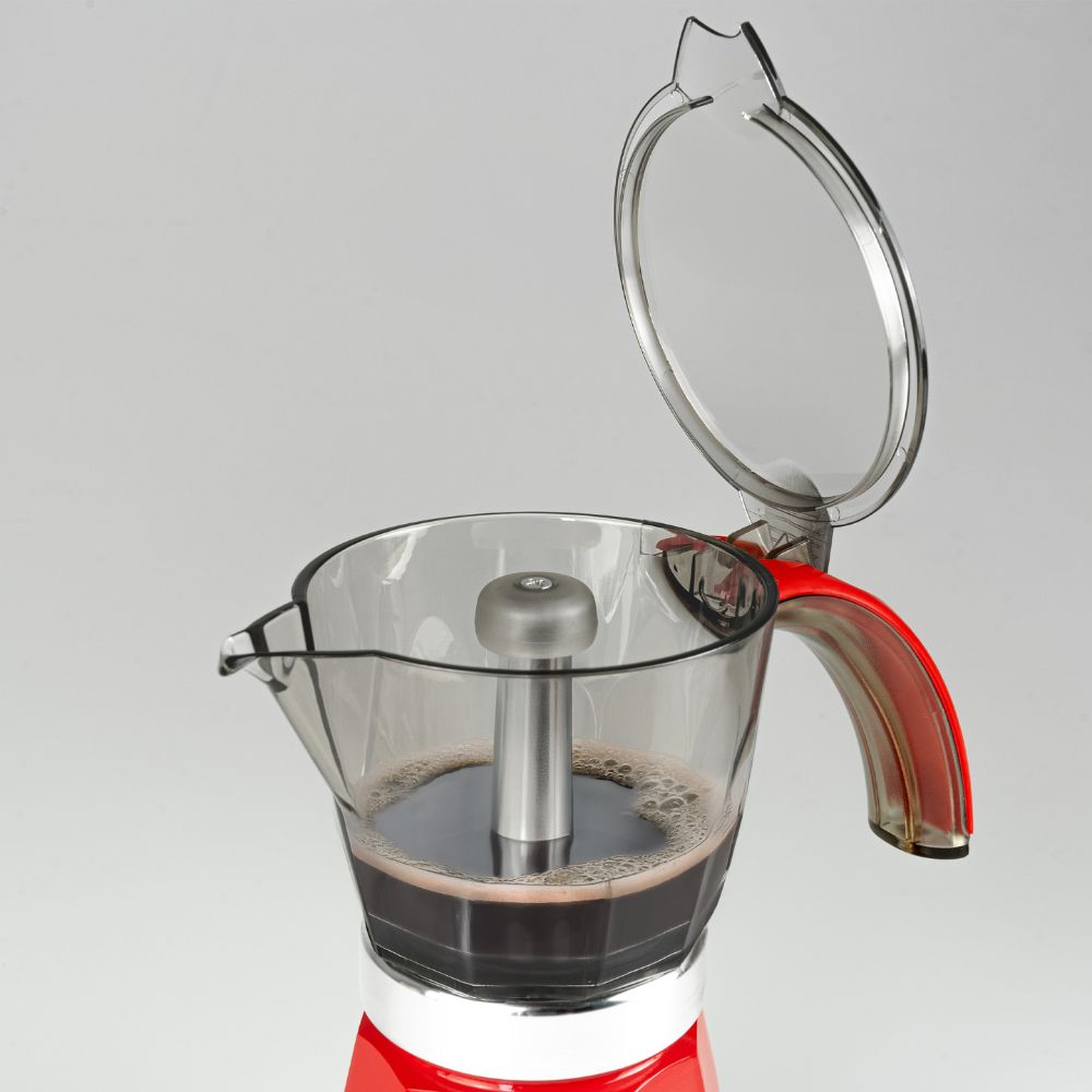 cafetera italiana eléctrica rojo_negro