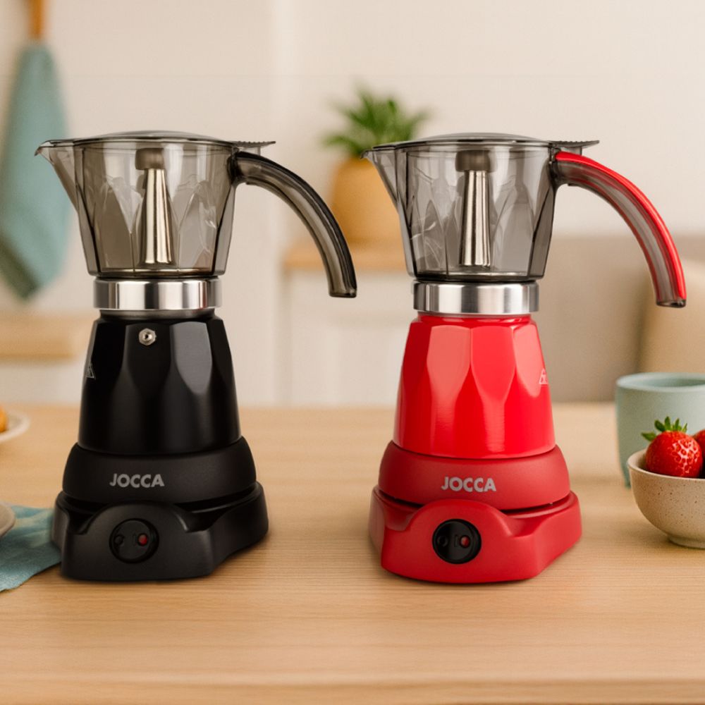 cafetera italiana eléctrica rojo_negro