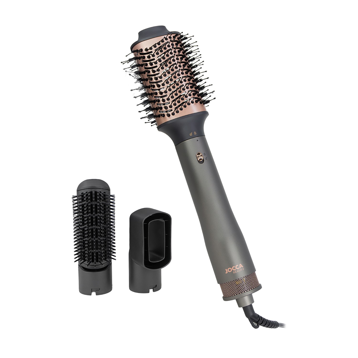 Brush hair dryer 4 in 1 with 3 interchangeable heads and case | Jocca