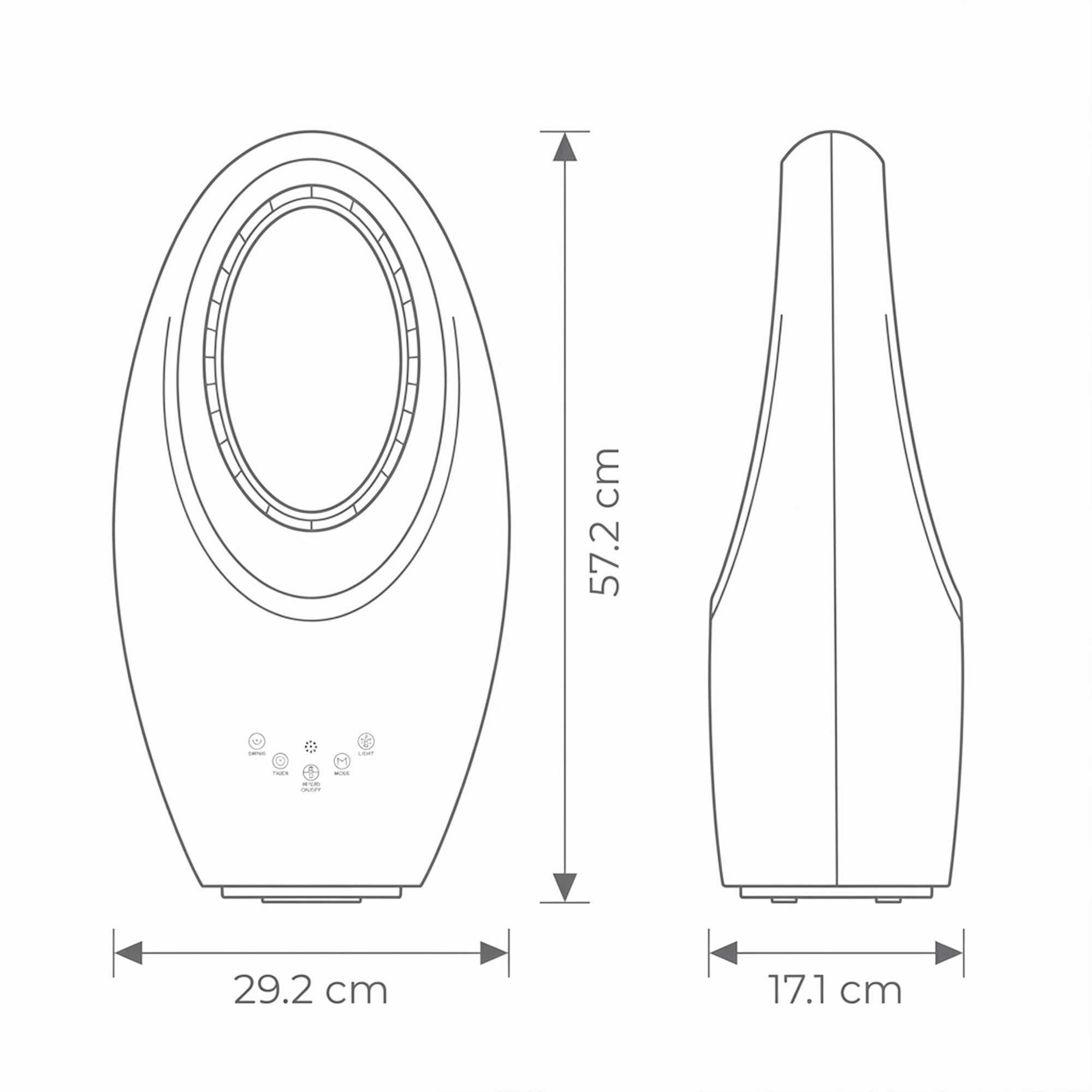 JOCCA - Ventilador Sin Aspas 60W Luz LED | Silencioso, con Mando