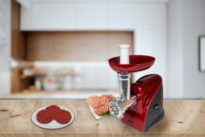 Kitchen table top and blur background of cooking zone interior